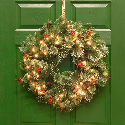 Nacionalna stabla Prethodno umjetni božićni vijenac, zeleni, zitni bor, bijela svjetla, ukrašena borovom