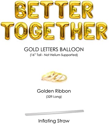 Partyforever Bolje zajedno baloni Banner Zlatni znak za odlikovanje svadbe