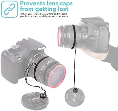 Foto& Tech kamera objektiv kapa Keeper Holder sa elastičnim niz protiv gubitka. Kompatibilan sa