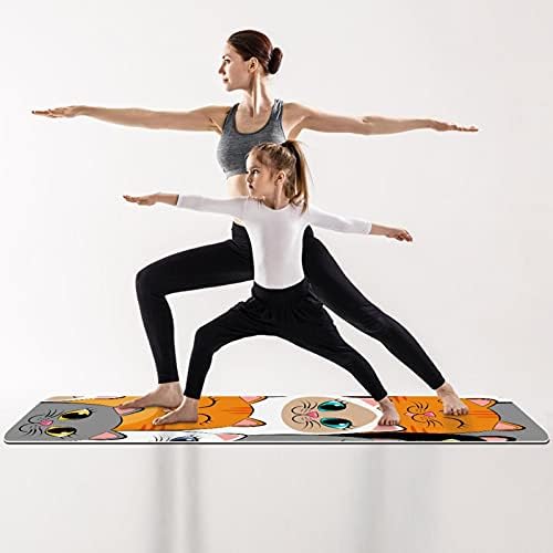 Debela neklizajuća Vježba & amp; fitnes 1/4 prostirka za jogu sa printom mačjih životinja za jogu Pilates &