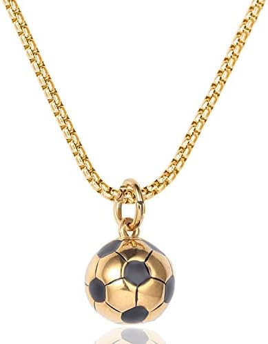 WIGERLON ogrlica sa fudbalskom loptom，fudbalski pokloni za dječake i muškarce,3d fudbalske ogrlice