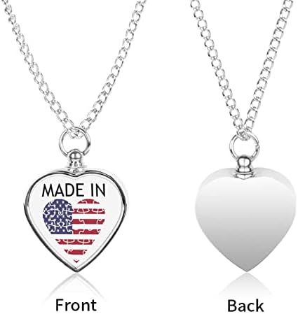 Napravljen u američkoj ogrlici za urne za kućne ljubimce personalizirani držač pepela privjesak za uspomenu na srce Memorijalni nakit po mjeri unikatni poklon suvenir