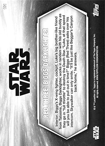 2018 Topps Star Wars Nova nada crno-bijela 131 Crvena tri: Biggs Darklighter trgovačka kartica u sirovom