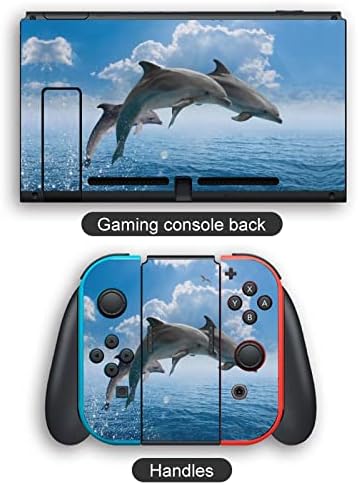 Naljepnice s naljepnicama morskih delfina i kitova pokrivaju prednju ploču za zaštitu kože za Nintendo Switch