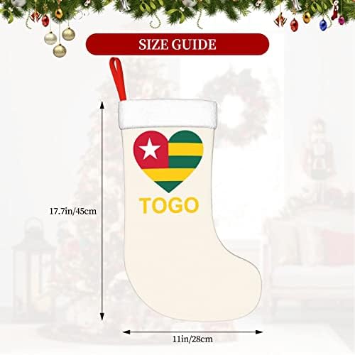 QG ZZX Love Togo Božićni čarapa Xmas Čarape Kamin Viseće čarapa 18 inča Dekoracija za odmor