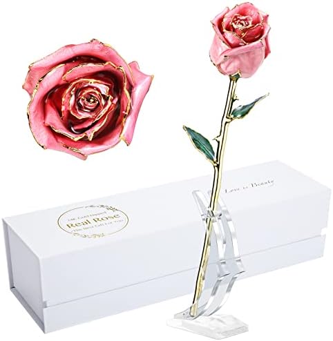 MaxSPT 24K Zlatna ruža, zlato kraljenica ruža izrađena od stvarnih ruža najboljih poklona za svoje i velike