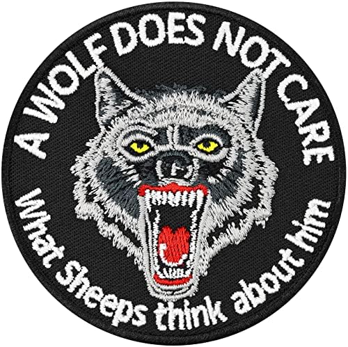 Wolf Patch Wolf nije briga, koje ovce misle o njemu taktički moralni biciklistički zakrpa za
