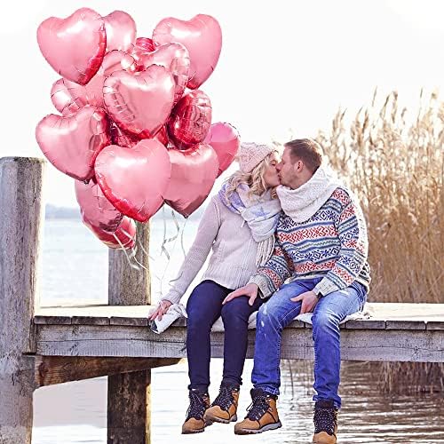 Baloni folije u obliku srca za zabavu za Valentine - pakovanje od 15-Psoli baloni za valentine za romantične