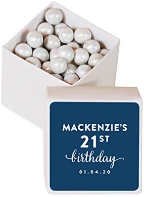 ANDAZ Press Personalizirani mini kvadratni rođendan Party Favority Kit, Sweet 16, 20-pakovanje, Prilagođeno ime,