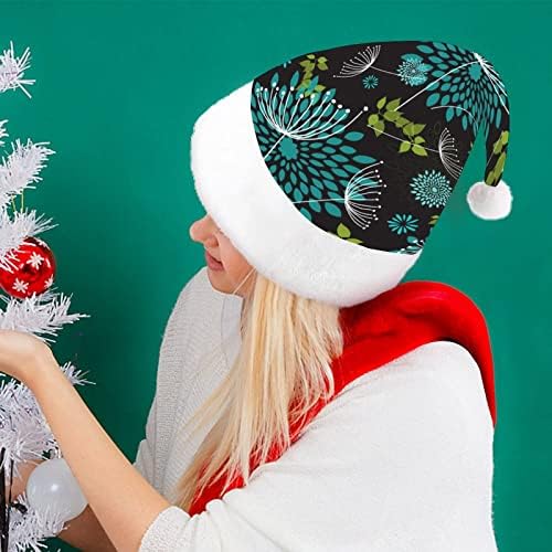 Dahlia Flowers Božićni šešir Santa Claus šeširi kratki pliš sa bijelim manžetama za muškarce žene Božić dekoracije