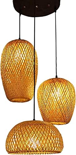 Bambusova lampa viseća lampa LED viseća lampa moderna tkana Jednostruka viseća lampa plafonska