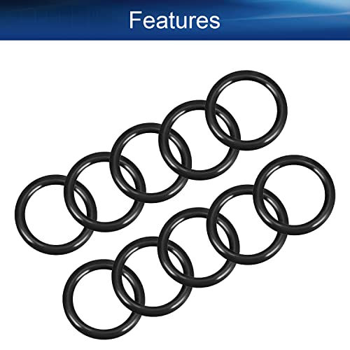 Bettomshin 25pcs nitrilni gumeni O-prstenovi, 13,5 mm od 10,5 mm ID 1,5 mm Širina, metrička buna-nitrilna