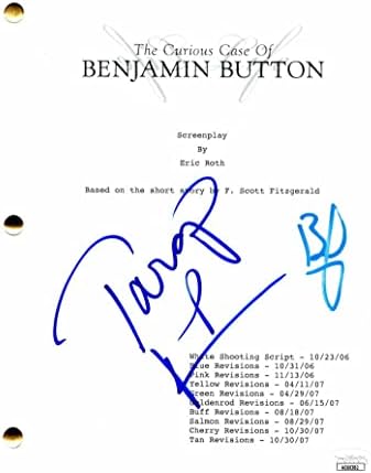 Taraji P Henson & Brad Pitt potpisao je autogram znatiželjni slučaj Benjamin gumba Cijeli film sa oznakom