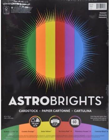 Astrobrights Cardstock 8.5 X11, primarna 60 stranica