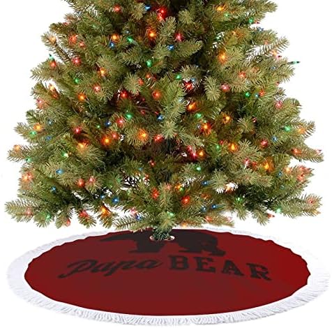 Papa medvjed božićna mat suknja Osnovni poklopac drveća s resilicama za odmor za odmor Xmas Dekoracije 48 x48