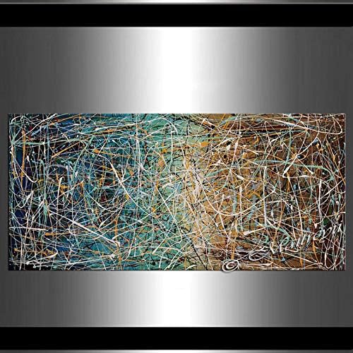 YMXCNM ručno oslikano ulje, Ručno obojene apstraktne neuredne linije umjetnička uljana slika na platnu