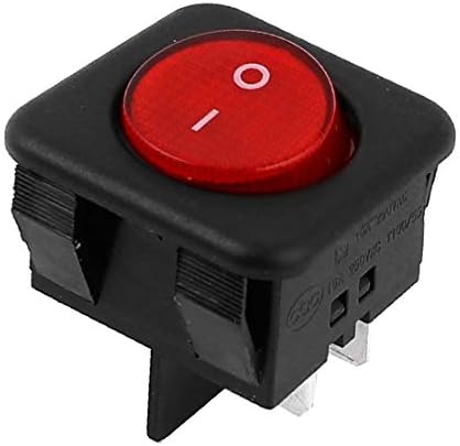 X-Dree AC 250V 16A 4 PIN DPST zasucavanje / isključivanje Rocker Switch W Lamp Crvena (AC 220 V