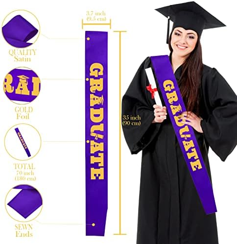 Ljubičasta diplomirana krila sa GOLD GLITTER slovom diplomiranom, maturantom 2023, Diplomirani ukrasi
