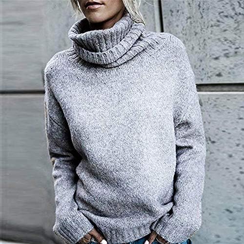 Ženski Vintage džemperi sa Dolčevicom Casual Dugi rukav jednobojni pleteni džemper trendi jesenji