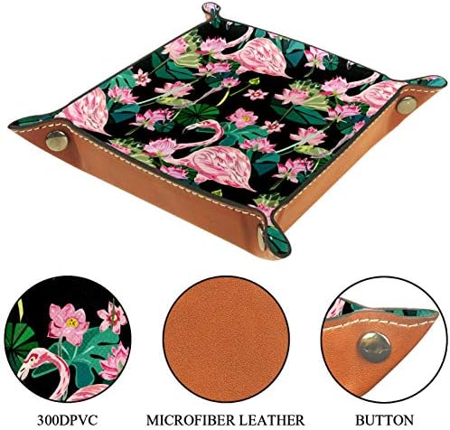 Pink Lotus Green Listove Flamingo uzorak Organizator pladanj za skladištenje kreveta Beddide Caddy Desktop