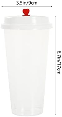 Hemoton 25 setovi čiste šalice sa poklopcima za ledeni kava pića šalica milkshake Bubble Boba rušilice