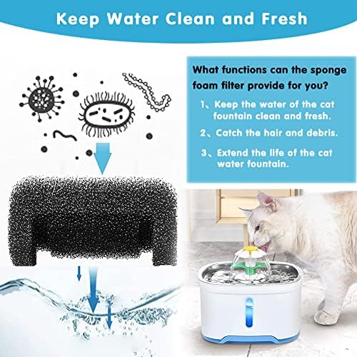 PK.ZTopia 4 paket Cat Water Fountain Foam filteri, sunđer Cat Fountain filteri, Cat Fountain sunđer Foam
