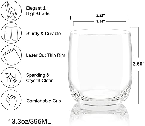 CREATIVELAND Crystal Tumbler naočare Set od 6 kristalnih čaša bez olova, Brilliant Clarity, Thin