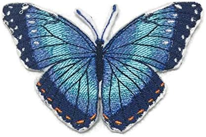 Custom i Jedinstveni nevjerojatni šareni leptiri [Blue Morpho] Vezeno željezo na / sew flaster