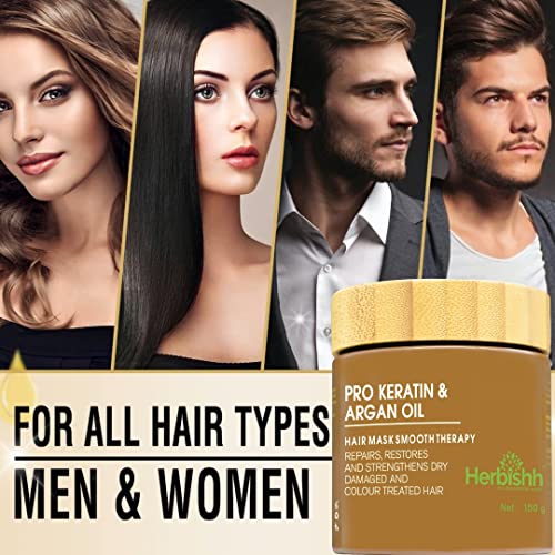 Herbishh C3 kombinacija sa šamponom u boji kose Smeđa 400ml + arganovo ulje 30ml i kose maska ​​150gm - dlaka