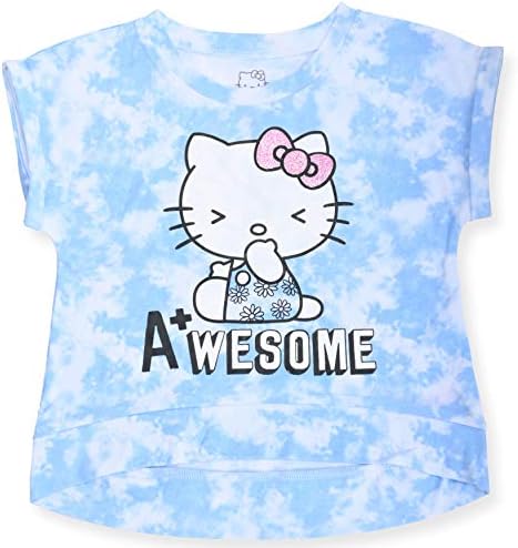 Hello Kitty djevojke 2-komad modna majica i aktivni kratki Set sa kravatom prednji vrh i modni