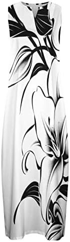 ticcoy ženske haljine s V izrezom bez rukava Maxi haljina sa cvjetnim printom 2023 ljetni ležerni sarafan