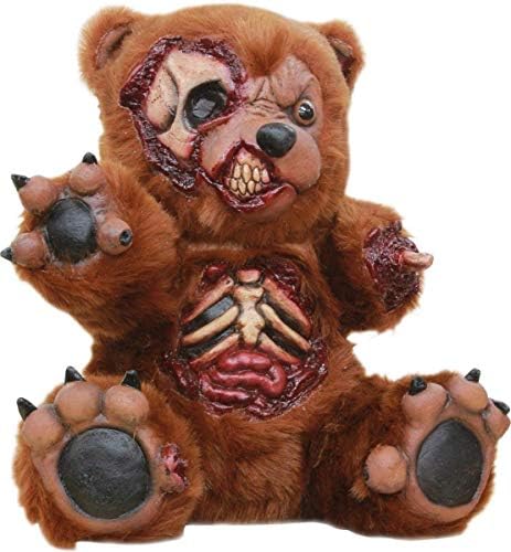 Jezivi Bad Teddy Prop zombi ukras za zabavu za Noć vještica - Smeđa / Crna