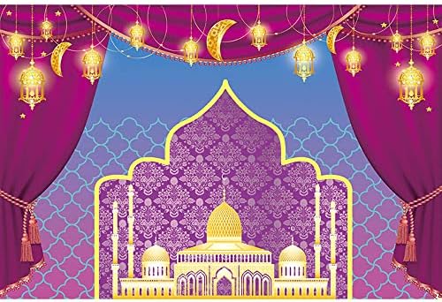 SeekPro 8x6ft Vinilna ljubičasta pozadina za rođendan princeze Aladinova lampa Marokanska arapska