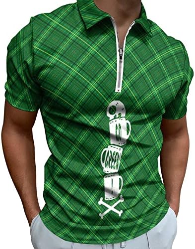 Smiješne golf majice za muškarce St. Patrickov dan Golf Majica Green Hawaiian Ljeto Plaža Casual Thirts, Golf