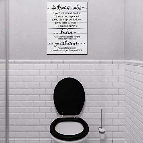 Znakovi za kupaonicu WALL Art Umjetni dekor Smiješni toaletni znakovi za kupaonice Pravila Vrata