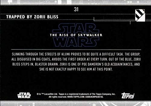 2020 TOPPS Star Wars Raspon Skywalker serije 2 # 31 Zarobljeni od strane trgovačke karte Zorii Bliss
