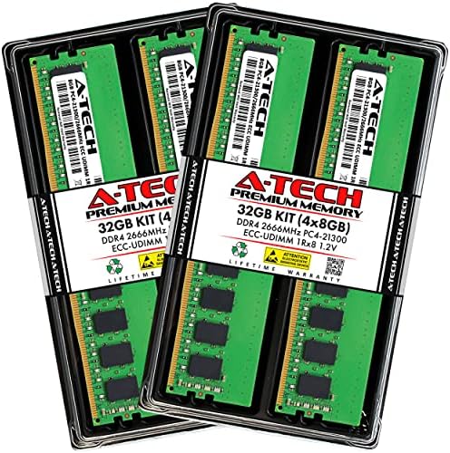 A-TECH 32GB komplet memorije RAM za supermicrox11ssl - DDR4 2666MHz PC4-21300 ECC Neplaćeni UDimm 1rx8