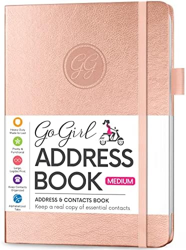 GOGIRL adresarska knjiga - telefon i adresar sa abecednim karticama za sigurno čuvanje kontakata,