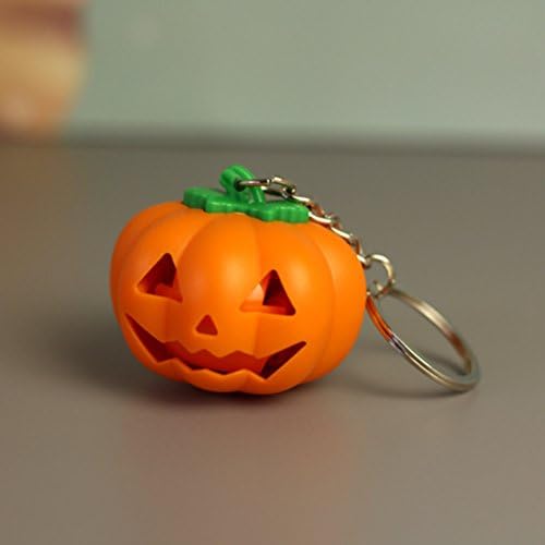 Amosfun 2 kom Halloween Key prsten za ključeve Pumpkin LED ključevi Prsteni osvjetljavanje Ključnog