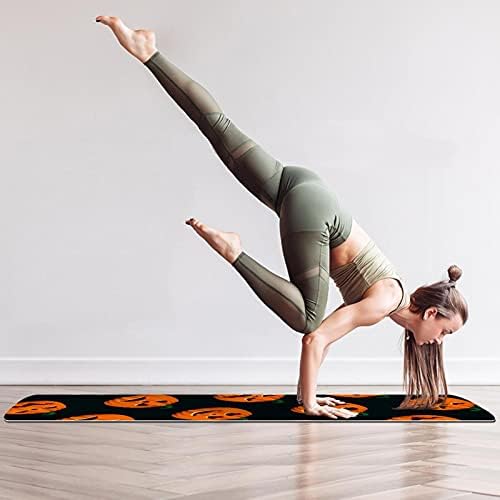 Debela neklizajuća Vježba & amp; fitnes 1/4 prostirka za jogu sa printom za Noć vještica od bundeve za jogu