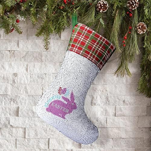 Sretan uskršnji zečji božićni božićni čarapa sjajni zid viseći ukras ukras za Xmas Tree Holiday Party