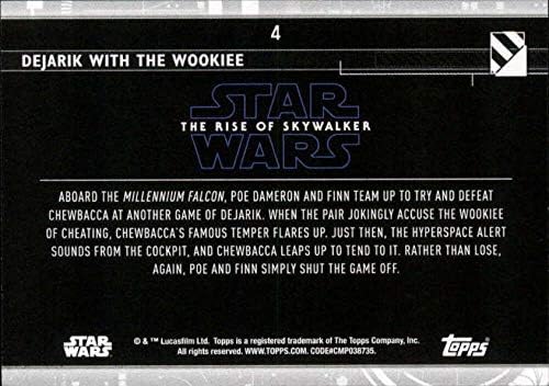 2020 TOPPS Star Wars Raspon Skywalker serije 2 plave 4 Dejarik sa trgovinskom karticom Wookiee Poe