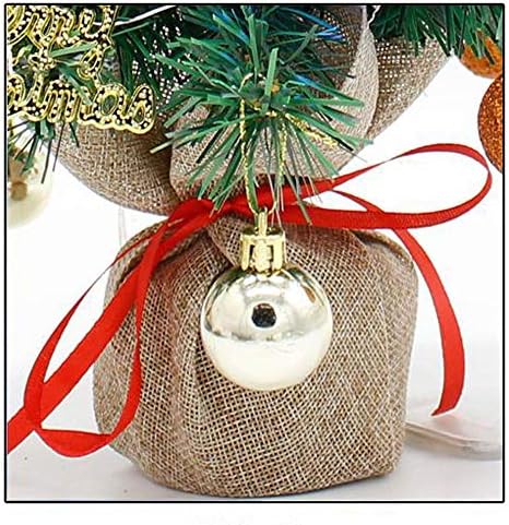 Njia tabletop božićno drvce, umjetni mini Xmas Pine sa žicama i ukrasima, minijaturni Xmas stabla zimski