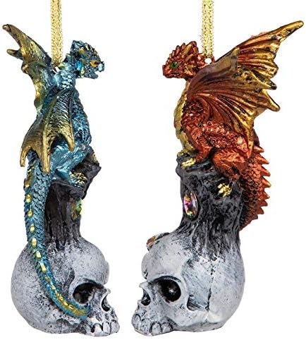 Dizajn Toscano zamišljeni Percher Dragon 2018 kolekcionarski ukras za odmor, 3,5 inča, Set od 3, puna boja