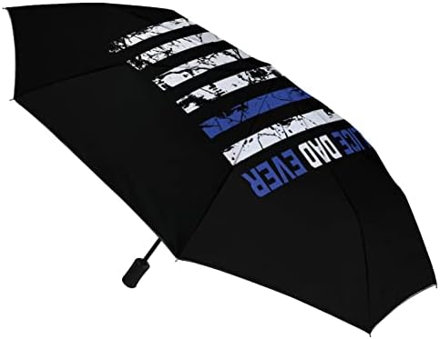 Najbolji policijski tata ikad plava linija američka zastava Travel Umbrella Windproof 3 Folds Auto Open