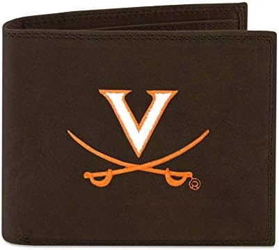 ZEP-PRO NCAA Virginia Cavaliers Muška luda konjska kožna torbica vezeni novčanik, Svijetlosmeđa, jedne veličine