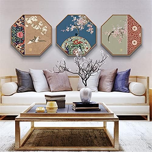 WODMB moderni minimalistički stil kineska dekoracija dnevne sobe osmougaona slika cvijeta i ptica