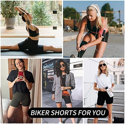 HLTPRO 3 paketa biciklističke gaćice za žene - mastan struk meka 8 Ženske kratke hlače za vježbanje, joga,