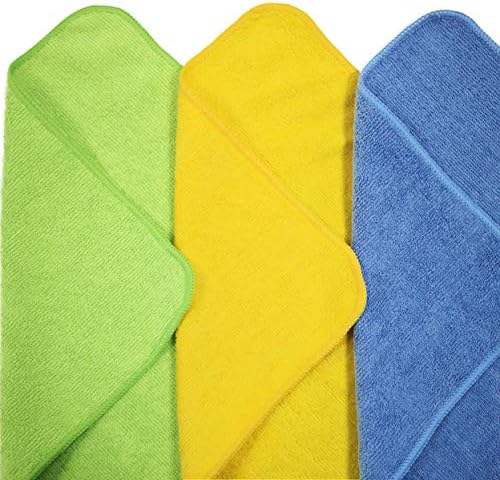 Krpa za čišćenje polite mikrovlakana, 12 x 16 in, plava, zelena, žuta, 24 paketa