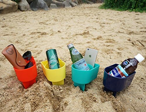 Home Queen Beach držač čaša sa džepom, multifunkcionalni držač čaša za pijesak za telefonski ključ od sunčanih